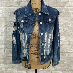 Thrill Denim Distressed Always 100 Jean Jacket